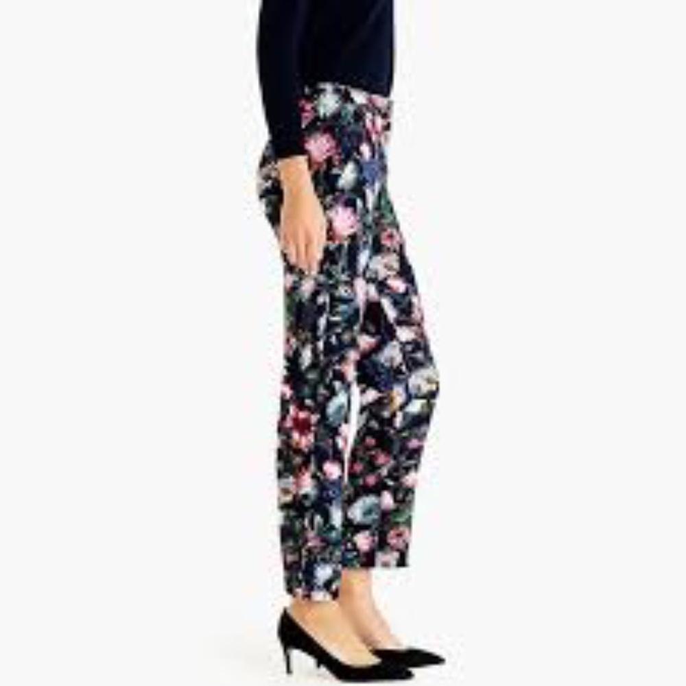 J. Crew K4694 Easy Pull-on Pants Floral 10P